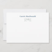 Blue Waterverf Bows Gepersonaliseerd briefpapier Notitiekaartje (Voorkant)