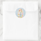 Blue Waterverf Boy 1st. communie Ronde Sticker (Tas)