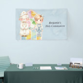 Blue Waterverf Boy 1st. communie Spandoek (Beurs)
