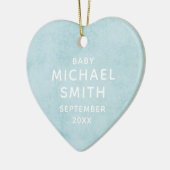 Blue Waterverf Boy Baby Memorial Heart Kerstmis Keramisch Ornament (Links)