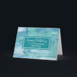 Blue Waterverf Brother Birthday Kaart<br><div class="desc">Verjaardagskaart voor broertje met kalmerende blauwe waterverf en doordachte vers.</div>
