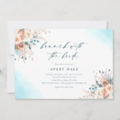 Blue Waterverf Brunch Vrijgezellenfeest Kaart (Voorkant)