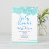 Blue Waterverf Bubbles Baby shower Kaart (Staand voorkant)