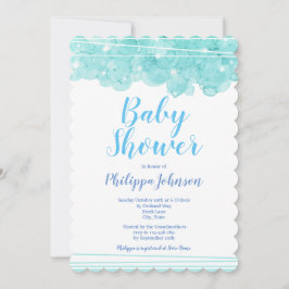 Blue Waterverf Bubbles Baby shower Kaart