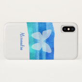 Blue Waterverf Butterfly - Aangepast Case-Mate iPhone Case (Achterkant (horizontaal))