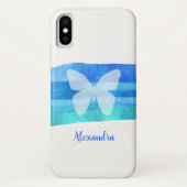 Blue Waterverf Butterfly - Aangepast Case-Mate iPhone Case (Achterkant)