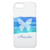 Blue Waterverf Butterfly - Aangepast Case-Mate iPhone Case (Achterkant)