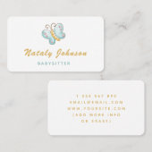 Blue Waterverf Butterfly Babysitter Minimale Kute Visitekaartje (Voorkant / Achterkant)