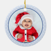 Blue Waterverf Cardinaal Bird Persoonlijke naam Keramisch Ornament (Achterkant)