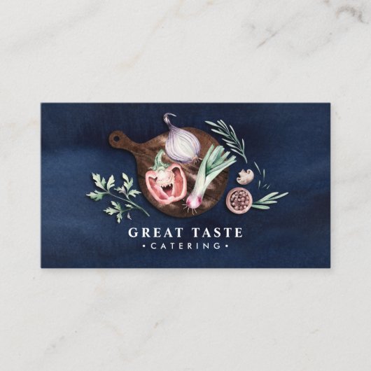 Blue Waterverf Catering Visitekaartje (Voorkant)