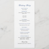 Blue Waterverf Church Wedding Platte Programma Programmakaart (Achterkant)