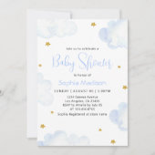 Blue Waterverf Clouds Baby Jongensdouche Kaart (Voorkant)