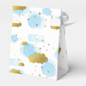 Blue Waterverf Clouds Gold Stars Sky Baby shower Bedankdoosjes (Achterkant)