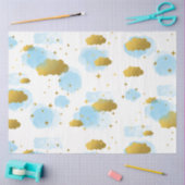 Blue Waterverf Clouds Gold Stars Sky Tissuepapier (Craft)