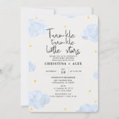 Blue Waterverf Clouds Twin Boys Baby shower Kaart (Voorkant)