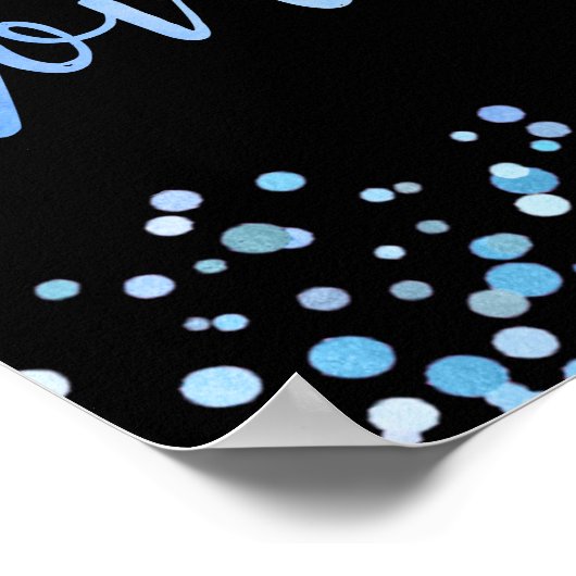 Blue Waterverf Confetti Dot Wedding Love is Sweet Poster (Hoek)