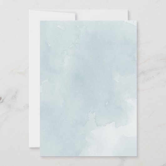 blue waterverf cornflower bruiloft kaart (Achterkant)