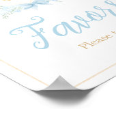 Blue Waterverf Crest Baby shower Favorieten Poster (Hoek)