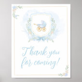 Blue Waterverf Crest Bedankt voor uw komst Poster (Voorkant)