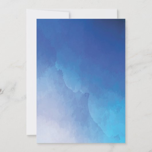 Blue Waterverf Cross-bevestigingsuitnodiging Kaart (Achterkant)