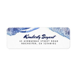 Blue Waterverf Crystal Modern Wedding Etiket