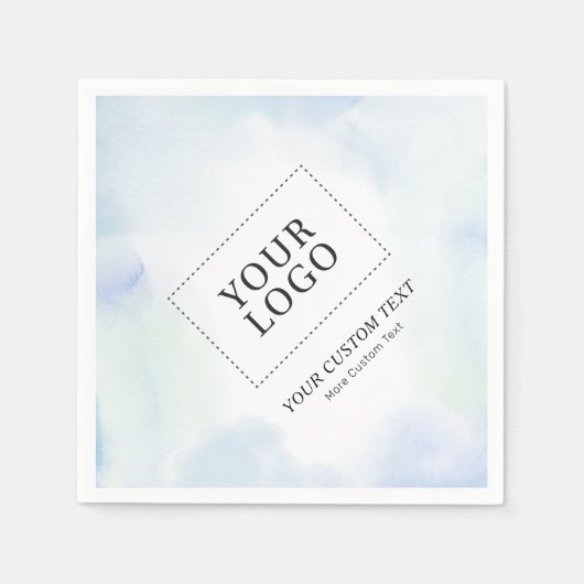 Blue Waterverf Custom Business Logo Promotional Servet (Voorkant)