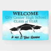 Blue Waterverf Custom Class Reunion Welkom Spandoek (Horizontaal)