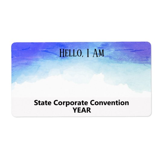 Blue Waterverf Custom Group Paper Label Name Tag (Voorkant)