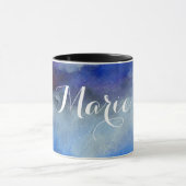 Blue Waterverf Custom Name Ringer Combo Mok (Midden)