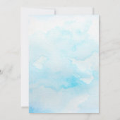Blue Waterverf Cute Baby shower Invitation Kaart (Achterkant)