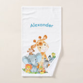 Blue Waterverf Cute Safari Oerwouden Bad Handdoek (Handdoek)