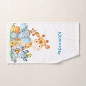 Blue Waterverf Cute Safari Oerwouden Bad Handdoek (Handdoek)