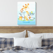 Blue Waterverf Cute Safari Oerwouden Canvas Afdruk (Insitu (Slaapkamer))