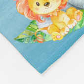 Blue Waterverf Cute Safari Oerwouden Fleece Deken (Hoek)