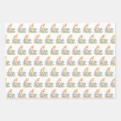 Blue Waterverf Cute Safari Oerwouden Inpakpapier Vel (Voorkant 3)