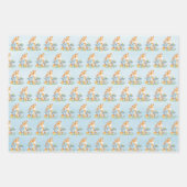 Blue Waterverf Cute Safari Oerwouden Inpakpapier Vel (Voorkant 3)