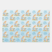 Blue Waterverf Cute Safari Oerwouden Inpakpapier Vel (Voorkant)