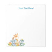 Blue Waterverf Cute Safari Oerwouden Notitieblok (Voorkant)