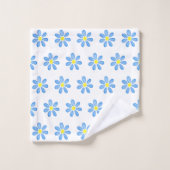 Blue Waterverf Daisy Pattern Bad Handdoek (Wasdoekje)