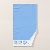 Blue Waterverf Daisy Pattern Bad Handdoek (Handdoek)