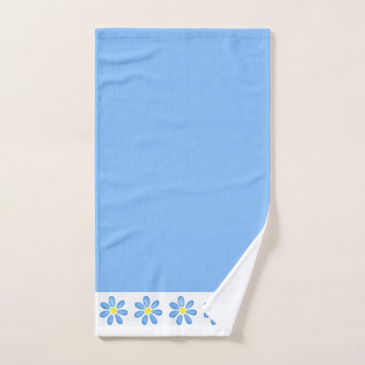 Blue Waterverf Daisy Pattern Bad Handdoek (Handdoek)