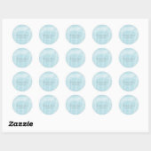 Blue Waterverf Deco Wedding Ronde Sticker (Vel)