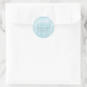 Blue Waterverf Deco Wedding Ronde Sticker (Tas)