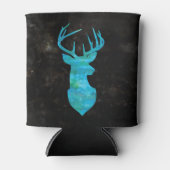 Blue Waterverf Deer Silhouette Blikjeskoeler (Voorkant)