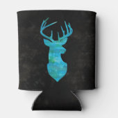 Blue Waterverf Deer Silhouette Blikjeskoeler (Achterkant)