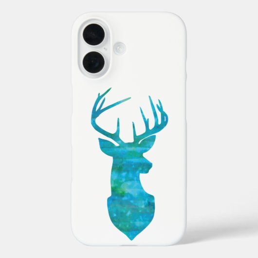 Blue Waterverf Deer Silhouette Case-Mate iPhone Case (Achterkant)