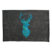Blue Waterverf Deer Silhouette Kussensloop (Voorkant)