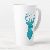 Blue Waterverf Deer Silhouette Latte Mok (Rechterhoek)