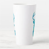 Blue Waterverf Deer Silhouette Latte Mok (Voorkant)