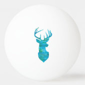 Blue Waterverf Deer Silhouette Pingpongbal (Voorkant)